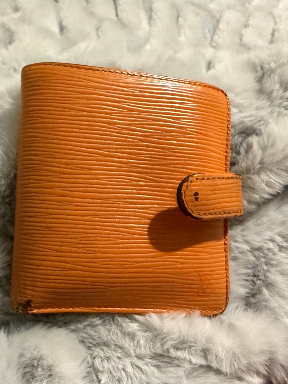 Louis Vuitton Orange Epi Leather Snap Wallet